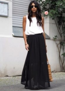 Long black half skirt
