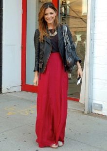 Half maroon skirt