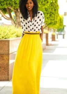 Long half skirt made of cotton fabric