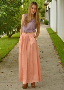 Long half skirt made of linen
