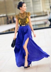 Long chiffon skirt half sun
