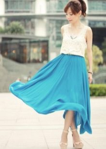 Long silk half skirt