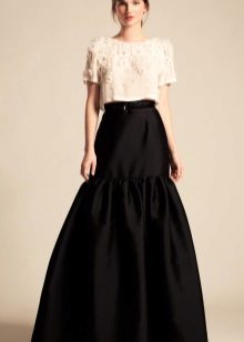 black flounce maxi skirt