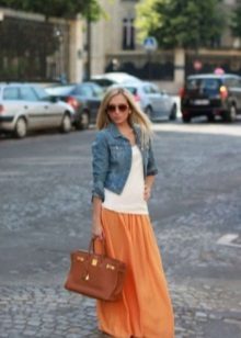 orange skirt on the floor