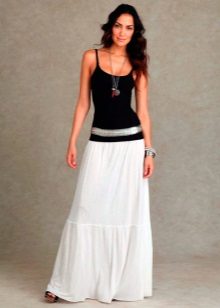 white cotton floor skirt