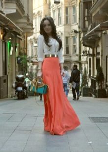 evening coral maxi skirt