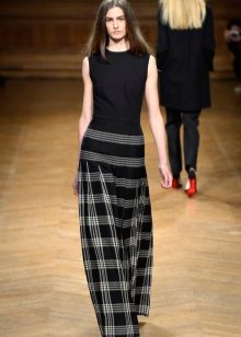 striped check maxi skirt