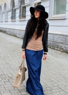 blue floor skirt with frill