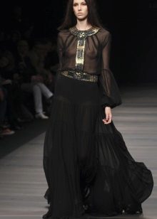 fırfırlı şifon uzun etek