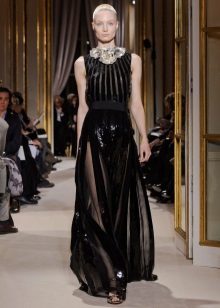 siyah saydam boyuna çizgili etek