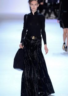 kış için kadife maksi etek