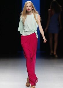 raspberry summer floor skirt