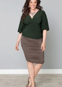 tan pencil skirt for overweight women