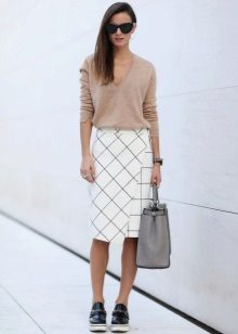 Straight wrap skirt for girls with a pear shape