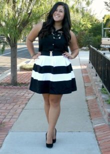 Black and white skirt for a girl with a figure like Apple