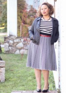 Lightweight summer A-line skirt for a girl with an apple-like figure