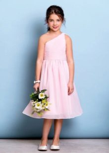 Cocktail dress for girls on one shoulder