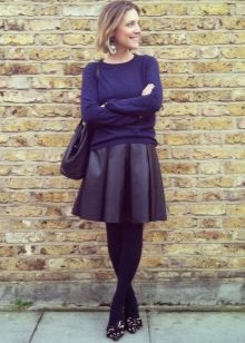 Midi leather sun skirt