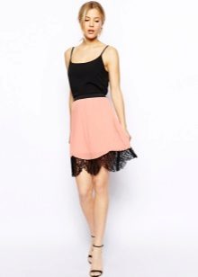 Lightweight coral summer skirt
