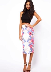 White print skirt