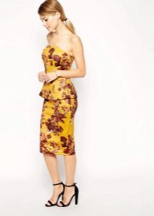 Bright print silk skirt