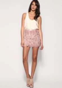 Feather Mini Skirt