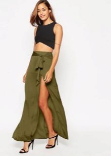 Summer slit maxi skirt