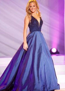 evening lilac taffeta dress