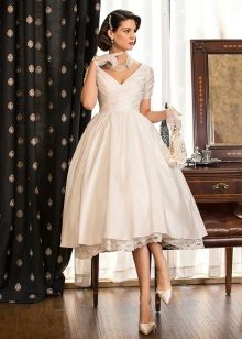 white silk taffeta dress