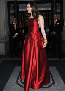 red dress from silk taffeta