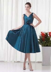 flower taffeta evening dress