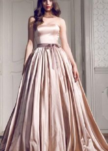 beige puffy taffeta dress