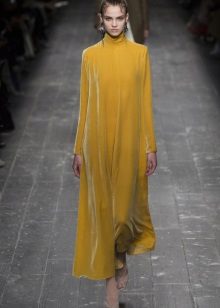Velor dress yellow