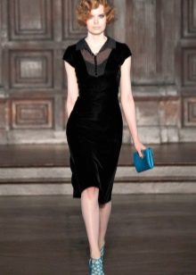 Office sheath dress from velor