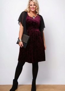 Velor dress burgundy for full