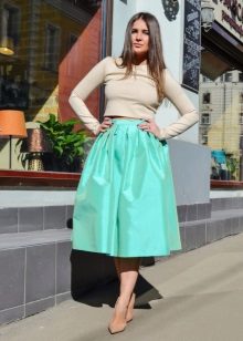 taffeta midi skirt