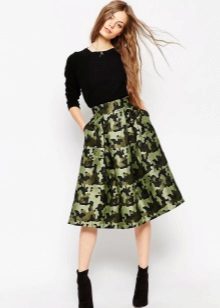 khaki midi skirt