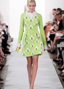 Light green dress with white print