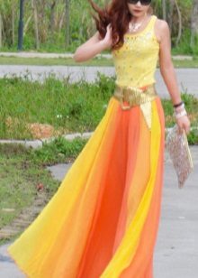gradient color chiffon skirt