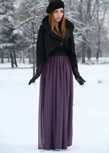 winter wardrobe chiffon skirt