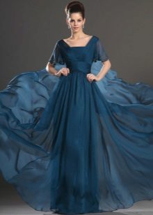 luxury navy chiffon skirt