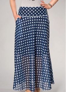 long polka dot chiffon skirt