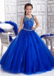 Chic puffy dress for a girl on the straps