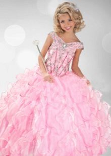 Chic ball gown for girls with rhinestones