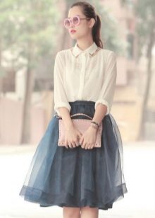 Blue organza skirt