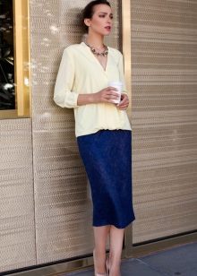 bright blue medium pencil skirt