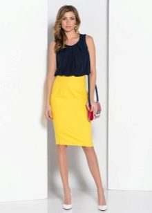 yellow medium pencil skirt