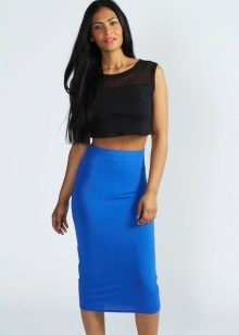 bright blue medium pencil skirt