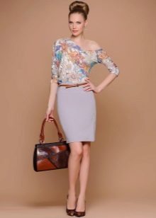 stylish look with a medium-length pencil skirt