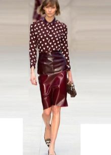 faux leather midi skirt